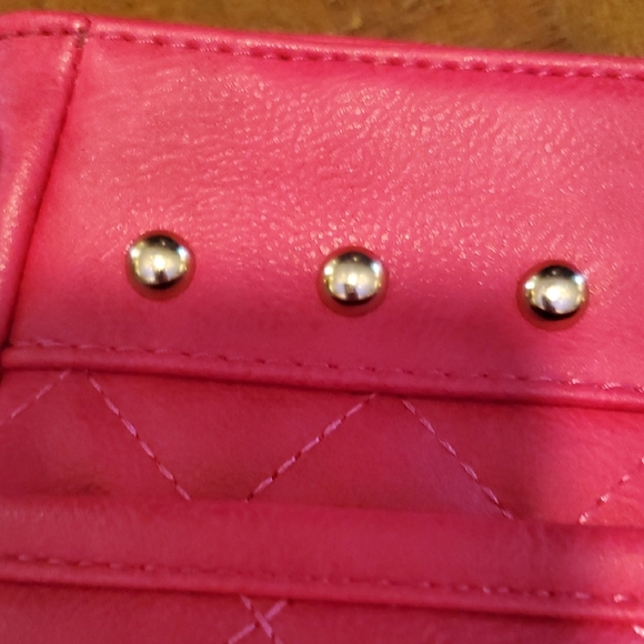 Chic Pink Quilted Shoulder Bag with Gold Studs - Picture 6 of 8